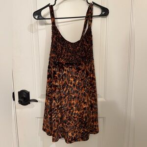 Free People Velvet Leopard Print Mini Dress